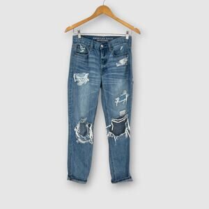 American Eagle Vintage Hi-Rise Distressed Straight Jeans Size 2 Regular